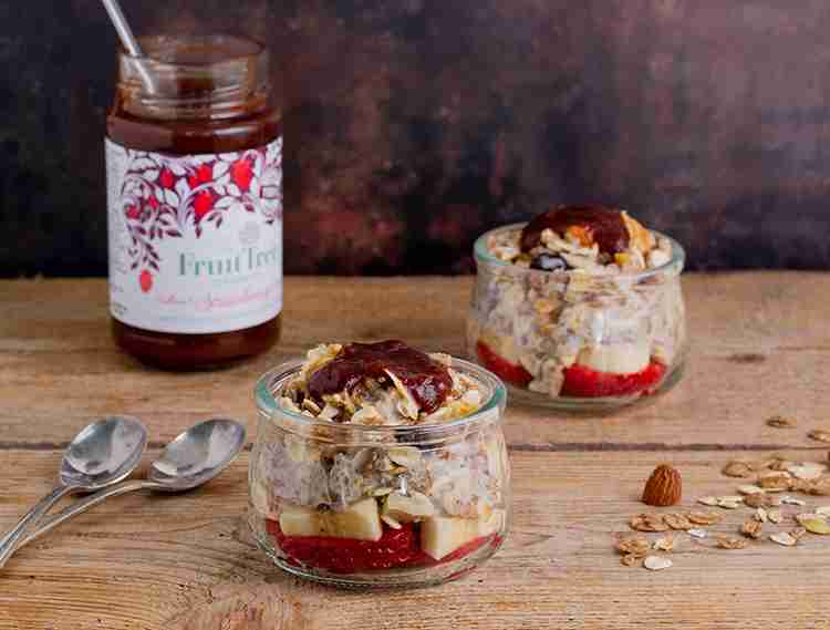 Strawberry Oatmeal with Nuts