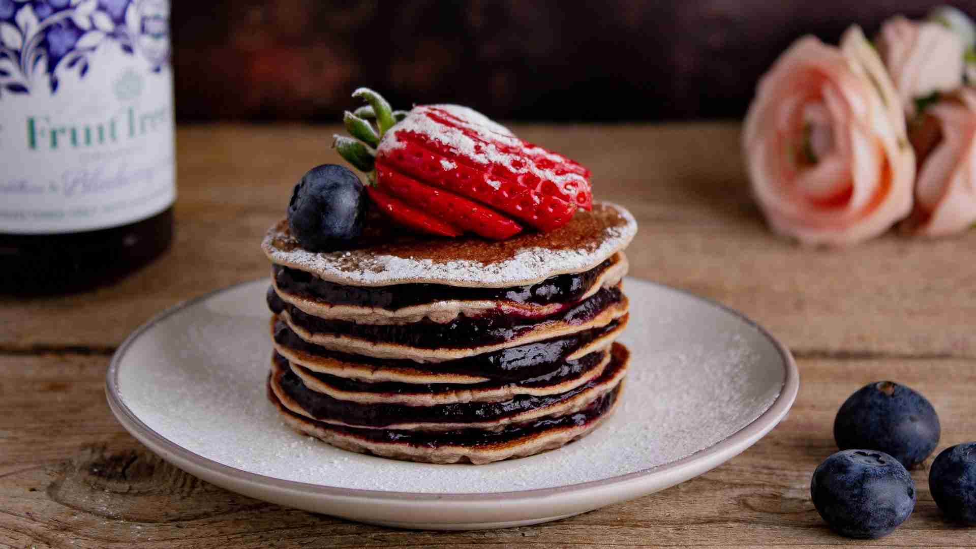 Blueberry Brownie Pancakes